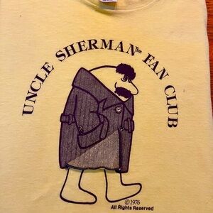 RARE Vintage 1976 Uncle Sherman Fan Club Flasher Tshirt